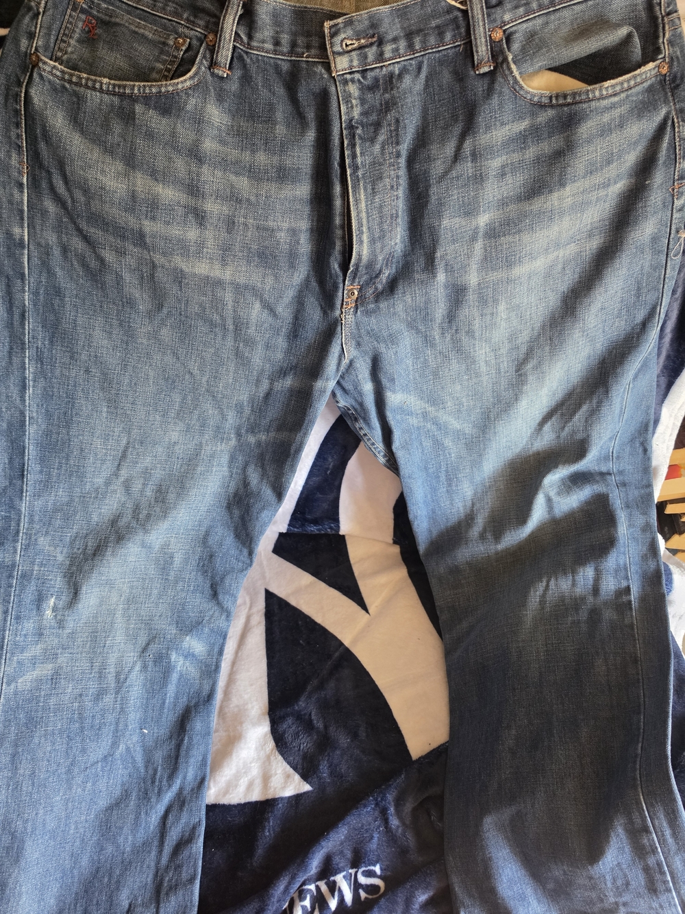 Polo by Ralph Lauren Men's Faded Blue Straight Jeans